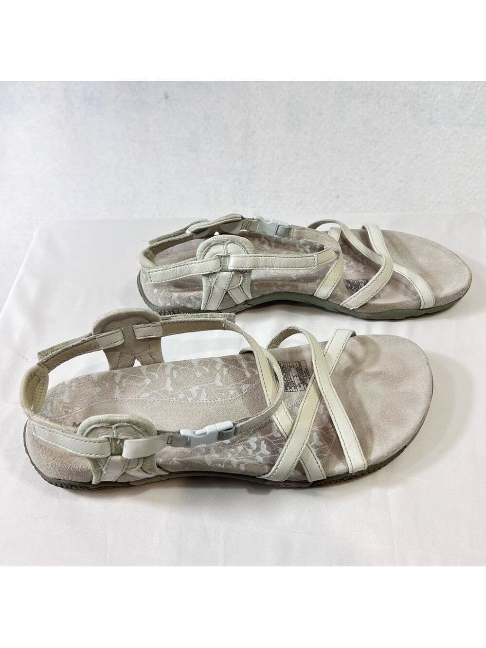 Merrell Sandals Womens 10 San Remo Strappy White Leather Casual Open Toe Hiking - Picture 2 of 8